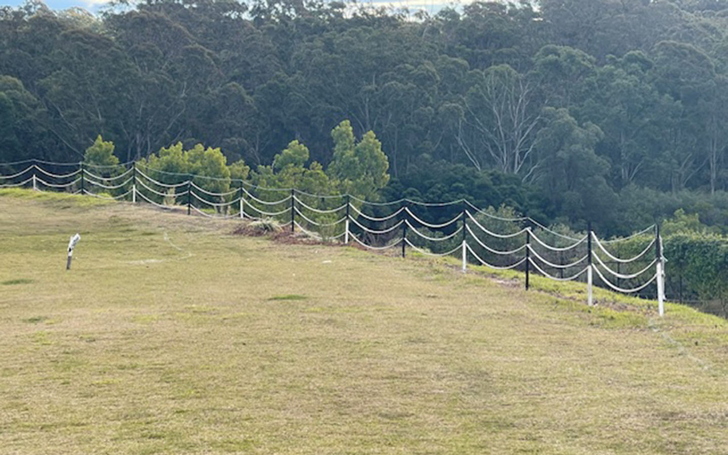 Temporary fencing surrounds much of the golf course  Golf course fencing - Safety concerns